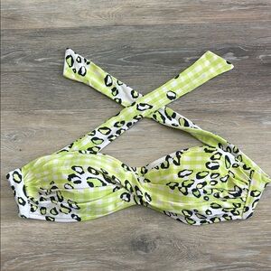 Body glove Leopard Print Green Bandeau Top